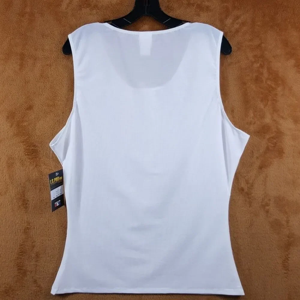 INSTA SLIM Shirt Mens 2XL White Compression Muscle Tank Power Mesh